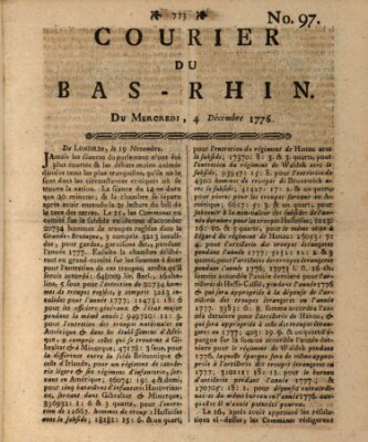 Courier du Bas-Rhin Mittwoch 4. Dezember 1776