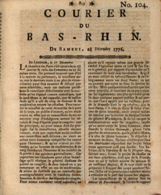 Courier du Bas-Rhin Samstag 28. Dezember 1776