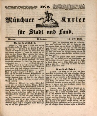 Münchner Kurier für Stadt und Land Montag 16. Juli 1838