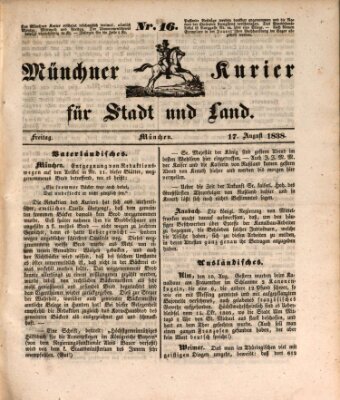 Münchner Kurier für Stadt und Land Freitag 17. August 1838