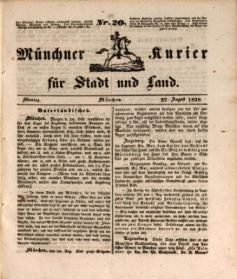 Münchner Kurier für Stadt und Land Montag 27. August 1838