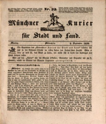 Münchner Kurier für Stadt und Land Montag 3. September 1838