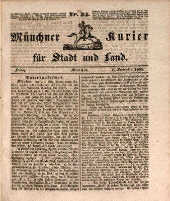 Münchner Kurier für Stadt und Land Freitag 7. September 1838