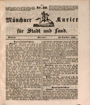 Münchner Kurier für Stadt und Land Mittwoch 26. September 1838