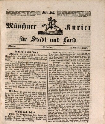 Münchner Kurier für Stadt und Land Montag 1. Oktober 1838