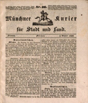 Münchner Kurier für Stadt und Land Mittwoch 3. Oktober 1838