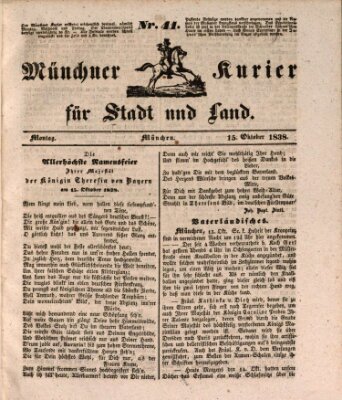 Münchner Kurier für Stadt und Land Montag 15. Oktober 1838