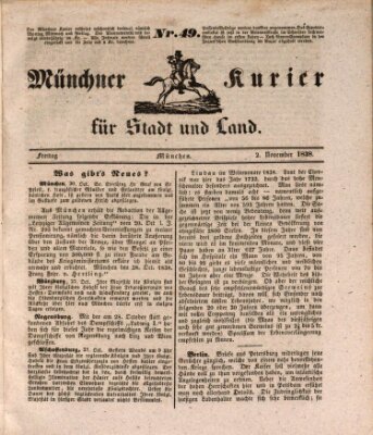 Münchner Kurier für Stadt und Land Freitag 2. November 1838