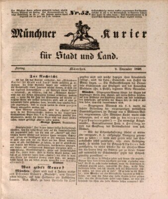 Münchner Kurier für Stadt und Land Freitag 9. November 1838