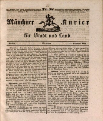 Münchner Kurier für Stadt und Land Freitag 23. November 1838