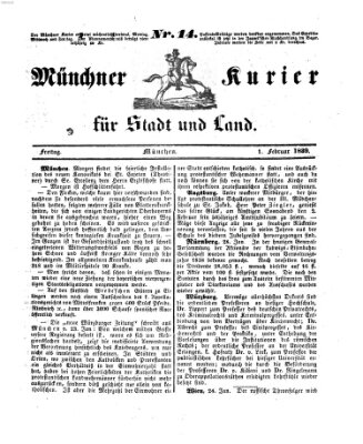 Münchner Kurier für Stadt und Land Freitag 1. Februar 1839