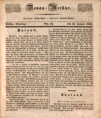 Donau-Merkur Sonntag 24. Januar 1836