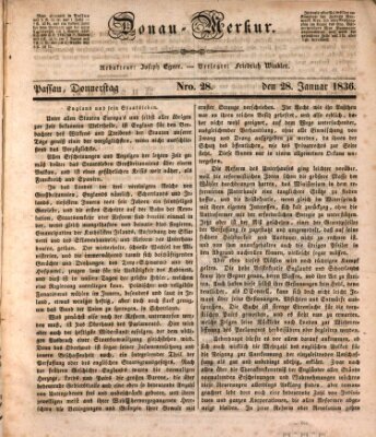 Donau-Merkur Donnerstag 28. Januar 1836