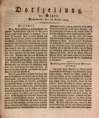 Dorfzeitung Samstag 16. April 1825