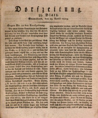 Dorfzeitung Samstag 23. April 1825