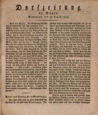 Dorfzeitung Samstag 20. August 1825