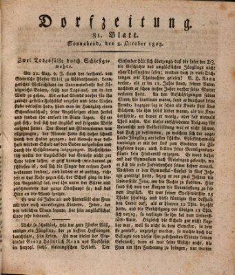 Dorfzeitung Samstag 8. Oktober 1825