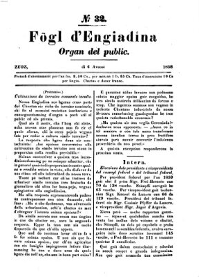 Fögl d'Engiadina Freitag 6. August 1858