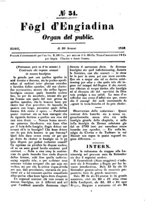 Fögl d'Engiadina Freitag 20. August 1858