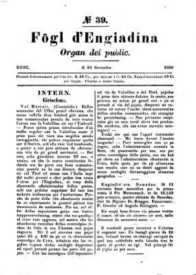 Fögl d'Engiadina Freitag 24. September 1858