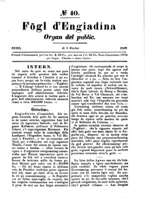 Fögl d'Engiadina Freitag 1. Oktober 1858