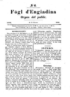 Fögl d'Engiadina Freitag 11. Februar 1859