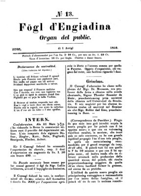 Fögl d'Engiadina Freitag 1. April 1859