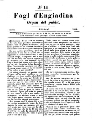 Fögl d'Engiadina Freitag 8. April 1859