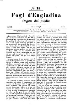 Fögl d'Engiadina Freitag 15. April 1859