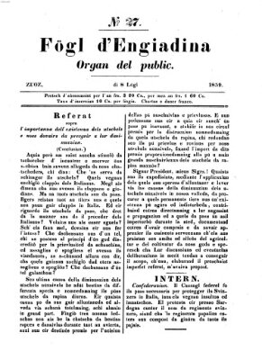 Fögl d'Engiadina Freitag 8. Juli 1859