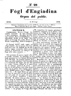 Fögl d'Engiadina Freitag 15. Juli 1859