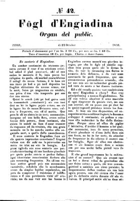 Fögl d'Engiadina Freitag 21. Oktober 1859