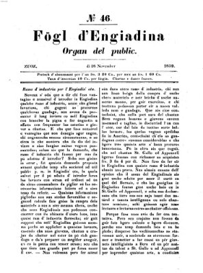 Fögl d'Engiadina Freitag 18. November 1859