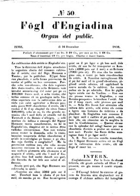 Fögl d'Engiadina Freitag 16. Dezember 1859