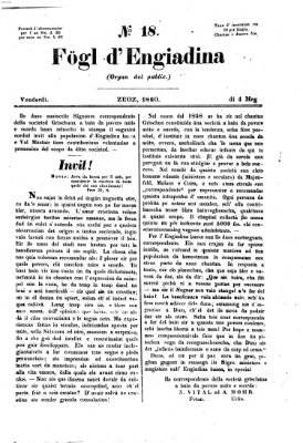 Fögl d'Engiadina Freitag 4. Mai 1860