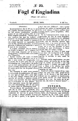 Fögl d'Engiadina Freitag 22. Juni 1860