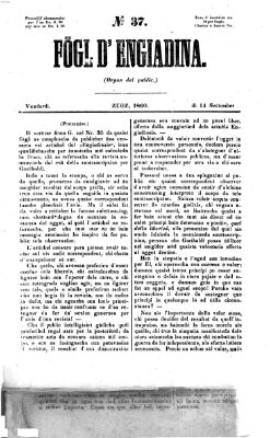 Fögl d'Engiadina Freitag 14. September 1860