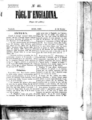 Fögl d'Engiadina Freitag 12. Oktober 1860