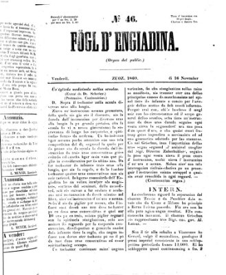 Fögl d'Engiadina Freitag 16. November 1860