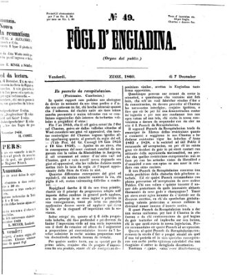 Fögl d'Engiadina Freitag 7. Dezember 1860