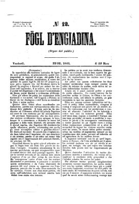 Fögl d'Engiadina Freitag 22. März 1861