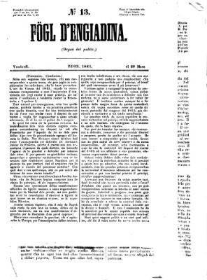 Fögl d'Engiadina Freitag 29. März 1861