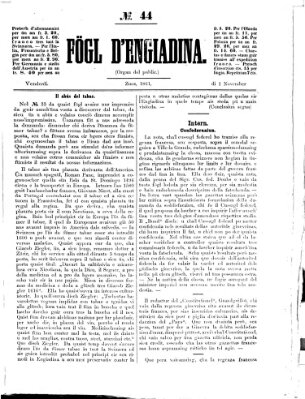 Fögl d'Engiadina Freitag 1. November 1861