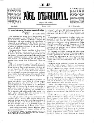 Fögl d'Engiadina Freitag 29. November 1861