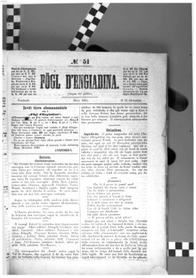 Fögl d'Engiadina Freitag 27. Dezember 1861