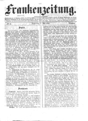 Frankenzeitung Donnerstag 7. Mai 1863