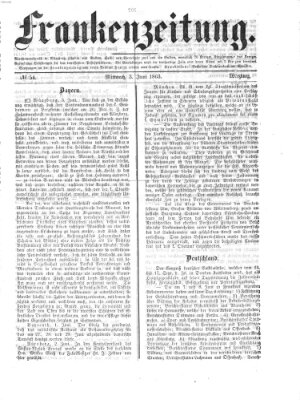 Frankenzeitung Mittwoch 3. Juni 1863