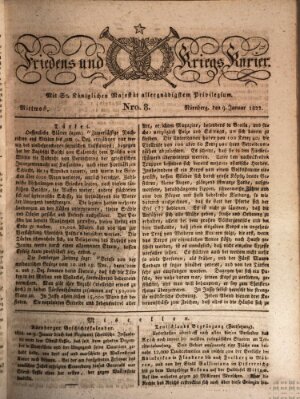 Der Friedens- u. Kriegs-Kurier (Nürnberger Friedens- und Kriegs-Kurier) Mittwoch 9. Januar 1822