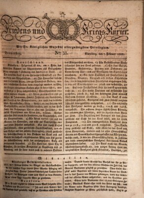 Der Friedens- u. Kriegs-Kurier (Nürnberger Friedens- und Kriegs-Kurier) Donnerstag 7. Februar 1822