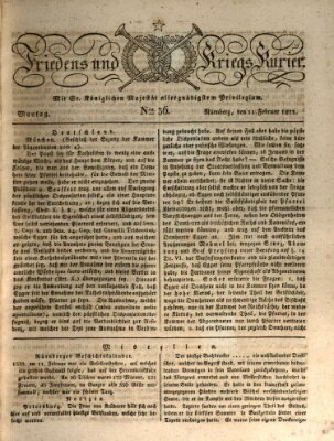 Der Friedens- u. Kriegs-Kurier (Nürnberger Friedens- und Kriegs-Kurier) Montag 11. Februar 1822